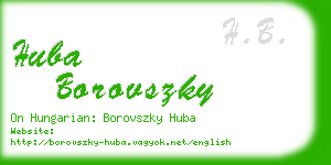 huba borovszky business card